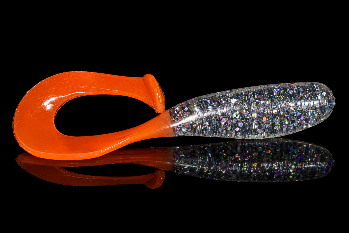4" Baby Pogey W/Orange Tail Tarpon Twist 6pk