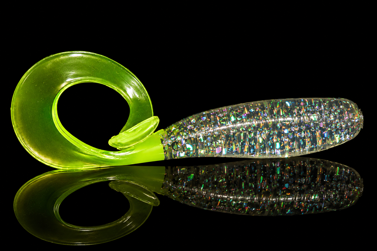 4" Baby Pogey W/Chartreuse Tail Tarpon Twist 6pk