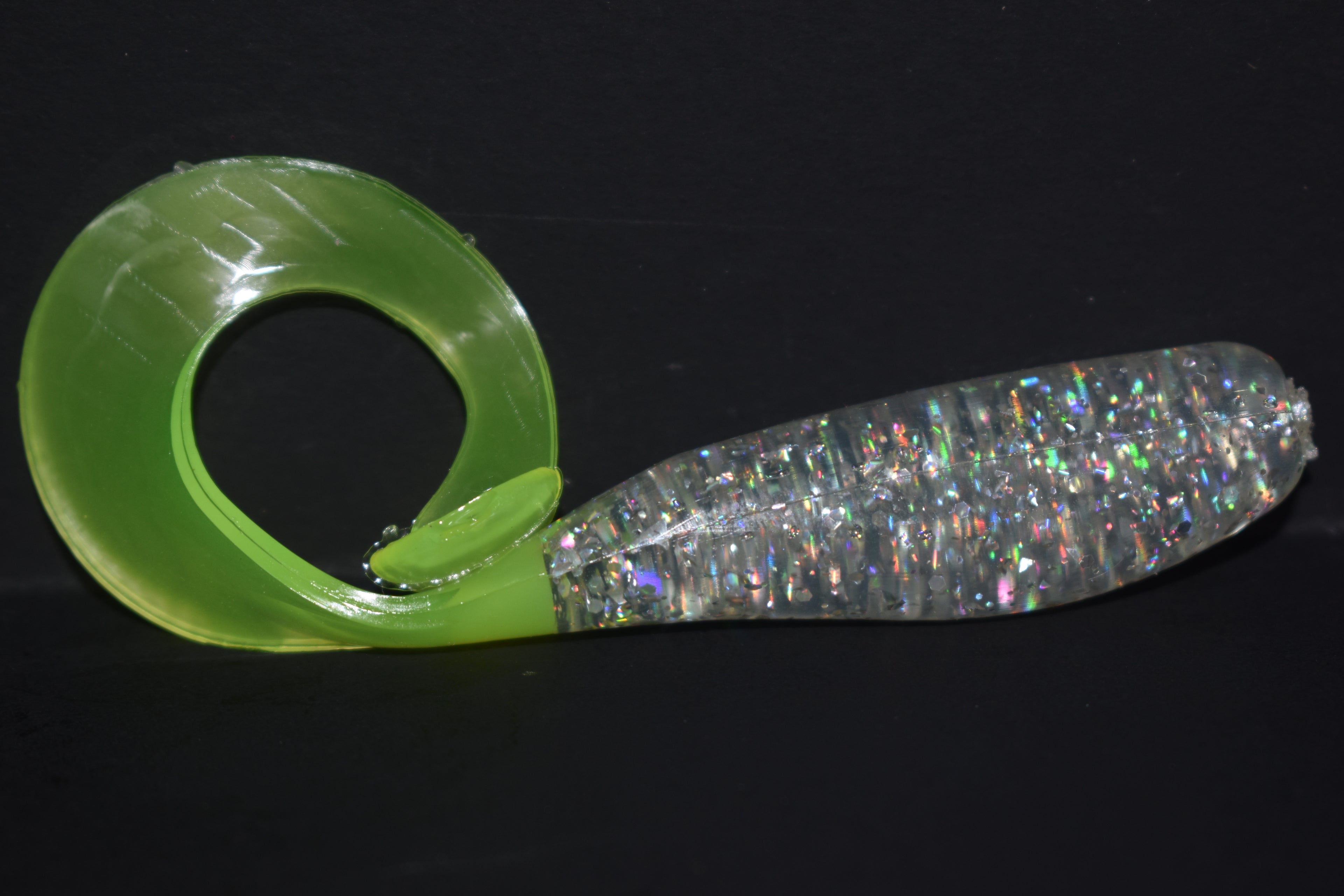 4" Baby Pogey W/Chartreuse Tail Tarpon Twist 6pk